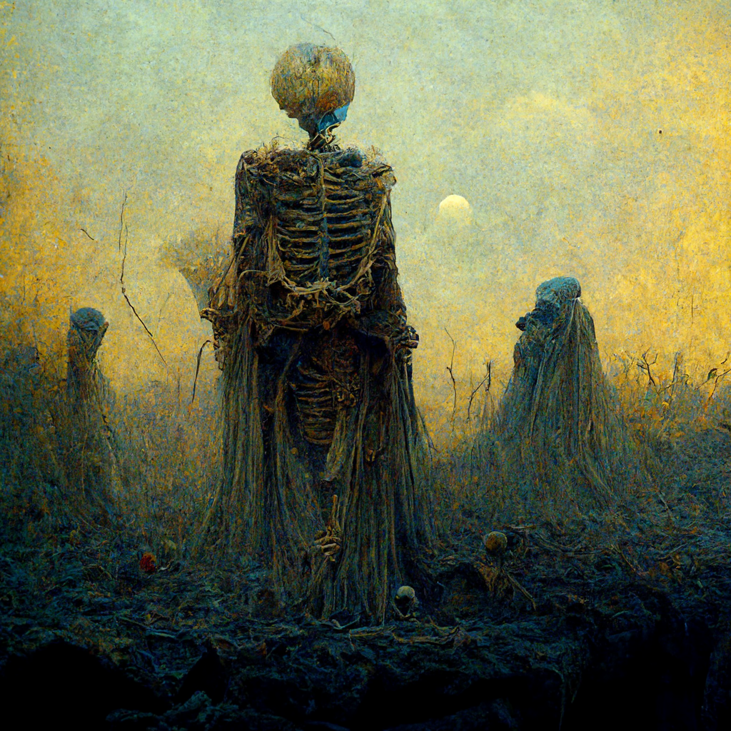 Stickers_ghoulish_skeleton_in_the_style_of_zdzislaw_beksinsk.png