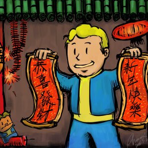 Vault Boy gives his greetings for the Spring Festival