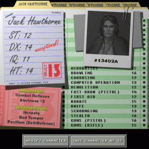 Vault 13 character screen