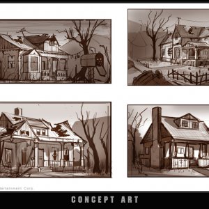 Project V13 Concept Art - House Sketches