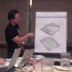 "chrisavellone taking us through one of his Wasteland maps." - Br