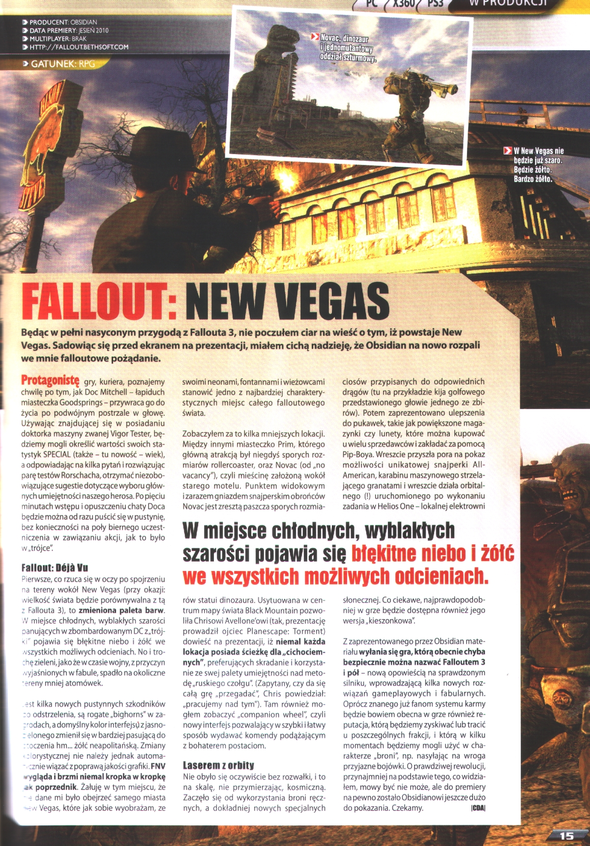 CD-Action May Issue Fallout: New Vegas preview