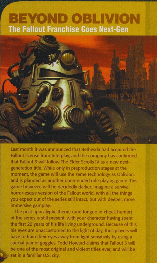 Fo3 in Gameinformer