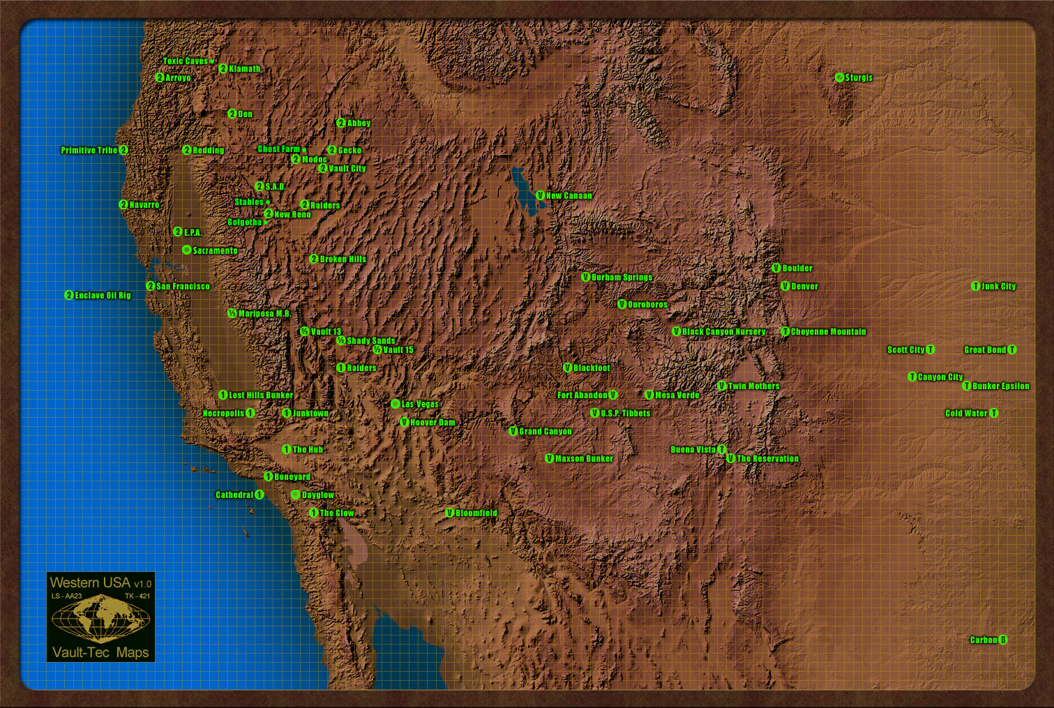 Full USA map (West)