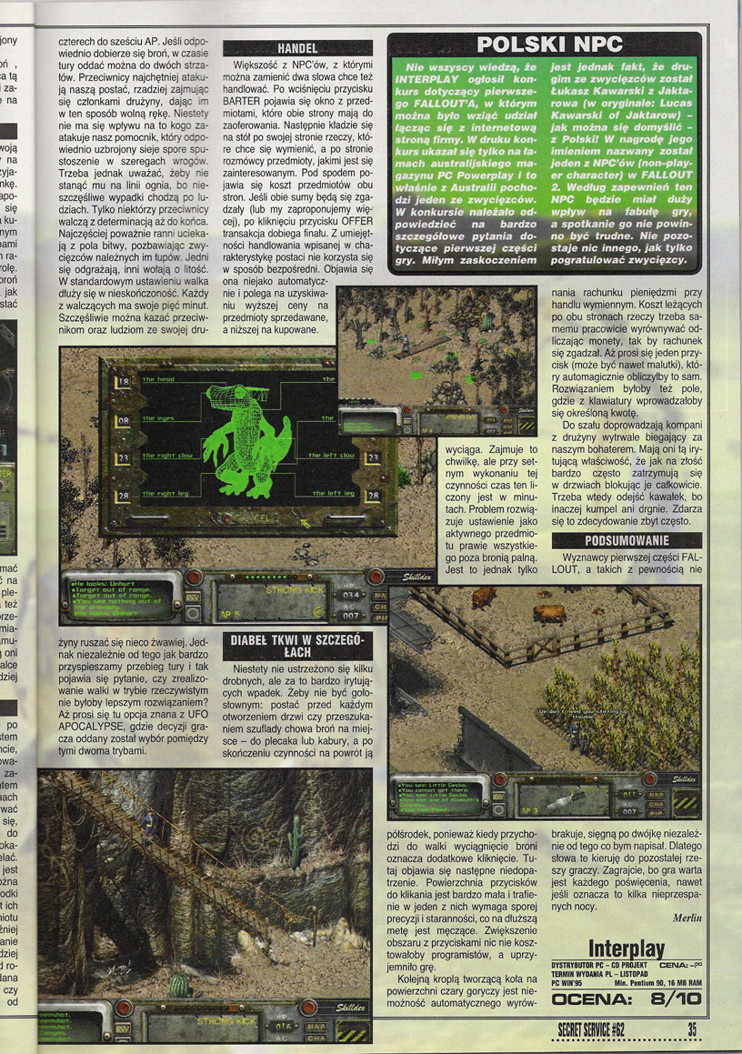 Secret Service Fallout 2 review PL (1998)